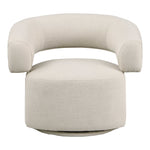 Niya Linen Textured Fabric Upholstered Swivel Accent Chair in Beige