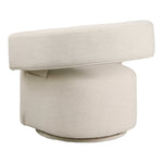 Niya Linen Textured Fabric Upholstered Swivel Accent Chair in Beige