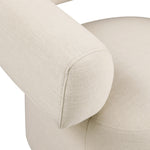 Niya Linen Textured Fabric Upholstered Swivel Accent Chair in Beige