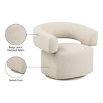 Niya Linen Textured Fabric Upholstered Swivel Accent Chair in Beige