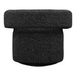 Niya Linen Textured Fabric Upholstered Swivel Accent Chair in Black