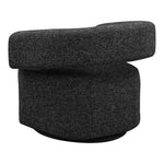 Niya Linen Textured Fabric Upholstered Swivel Accent Chair in Black