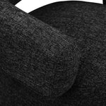Niya Linen Textured Fabric Upholstered Swivel Accent Chair in Black