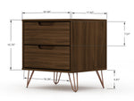 Rockefeller 20" Nightstand (2-Drawer) in Chestnut Brown