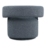 Niya Linen Textured Fabric Upholstered Swivel Accent Chair in Blue