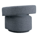 Niya Linen Textured Fabric Upholstered Swivel Accent Chair in Blue