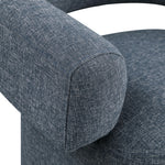 Niya Linen Textured Fabric Upholstered Swivel Accent Chair in Blue