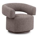 Niya Linen Textured Fabric Upholstered Swivel Accent Chair in Brown