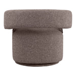 Niya Linen Textured Fabric Upholstered Swivel Accent Chair in Brown