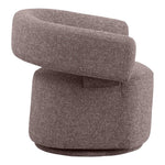 Niya Linen Textured Fabric Upholstered Swivel Accent Chair in Brown
