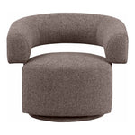 Niya Linen Textured Fabric Upholstered Swivel Accent Chair in Brown