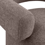 Niya Linen Textured Fabric Upholstered Swivel Accent Chair in Brown