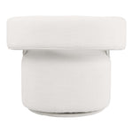Niya Linen Textured Fabric Upholstered Swivel Accent Chair in Cream