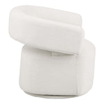 Niya Linen Textured Fabric Upholstered Swivel Accent Chair in Cream