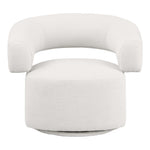 Niya Linen Textured Fabric Upholstered Swivel Accent Chair in Cream