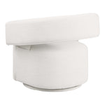 Niya Linen Textured Fabric Upholstered Swivel Accent Chair in Cream
