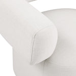 Niya Linen Textured Fabric Upholstered Swivel Accent Chair in Cream