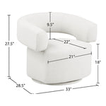 Niya Linen Textured Fabric Upholstered Swivel Accent Chair in Cream
