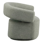 Niya Linen Textured Fabric Upholstered Swivel Accent Chair in Green
