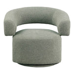 Niya Linen Textured Fabric Upholstered Swivel Accent Chair in Green