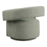 Niya Linen Textured Fabric Upholstered Swivel Accent Chair in Green
