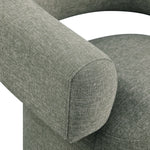 Niya Linen Textured Fabric Upholstered Swivel Accent Chair in Green