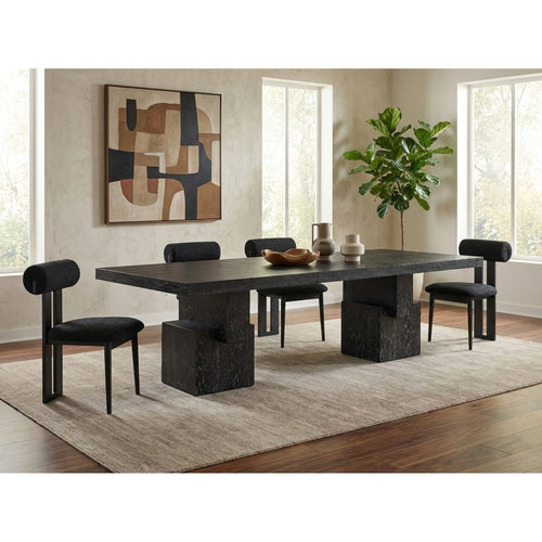 Anzio 96" / 144" Oak Veneer Dining Table (3 Boxes) in Black