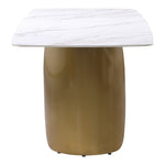 Niya 71" Sintered Stone Top And Steel Base Dining Table in White