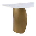 Niya 71" Sintered Stone Top And Steel Base Dining Table in White