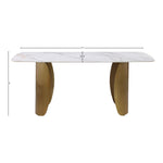 Niya 71" Sintered Stone Top And Steel Base Dining Table in White