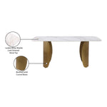 Niya 71" Sintered Stone Top And Steel Base Dining Table in White
