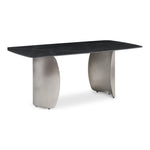 Niya 71" Sintered Stone Top And Steel Base Dining Table in Black