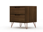 Rockefeller 20" Nightstand (2-Drawer) in Chestnut Brown