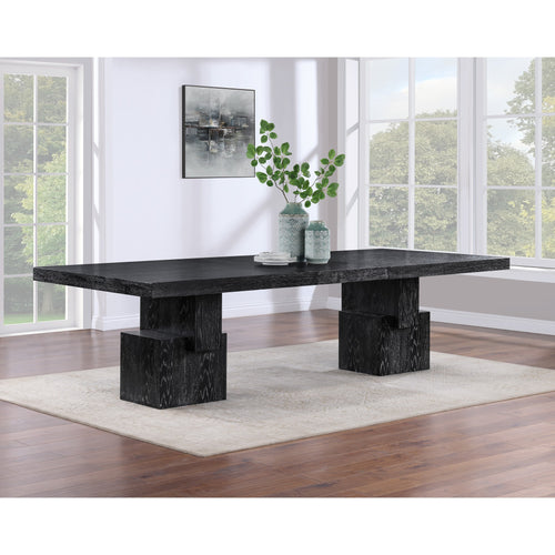 Anzio 96" / 144" Oak Veneer Dining Table (3 Boxes) in Black