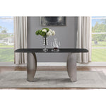 Niya 71" Sintered Stone Top And Steel Base Dining Table in Black