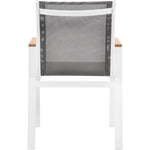 Nizuc Mesh Water Resistant Fabric Outdoor Patio Dining Arm Chair in Grey