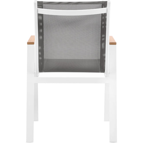 Nizuc Mesh Water Resistant Fabric Outdoor Patio Dining Arm Chair in Grey