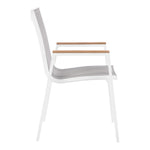 Nizuc Mesh Water Resistant Fabric Outdoor Patio Dining Arm Chair in Grey