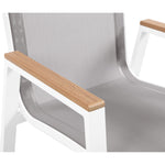 Nizuc Mesh Water Resistant Fabric Outdoor Patio Dining Arm Chair in Grey
