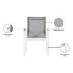 Nizuc Mesh Water Resistant Fabric Outdoor Patio Dining Arm Chair in Grey