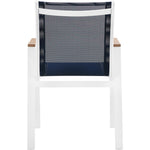 Nizuc Mesh Water Resistant Fabric Outdoor Patio Dining Arm Chair in Navy