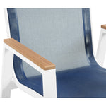 Nizuc Mesh Water Resistant Fabric Outdoor Patio Dining Arm Chair in Navy