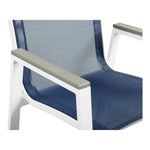 Nizuc Mesh Water Resistant Fabric Outdoor Patio Dining Arm Chair in Navy