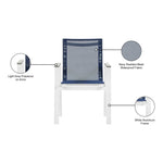 Nizuc Mesh Water Resistant Fabric Outdoor Patio Dining Arm Chair in Navy