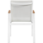 Nizuc Mesh Water Resistant Fabric Outdoor Patio Dining Arm Chair in White