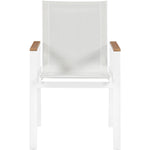 Nizuc Mesh Water Resistant Fabric Outdoor Patio Dining Arm Chair in White