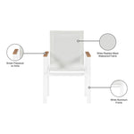 Nizuc Mesh Water Resistant Fabric Outdoor Patio Dining Arm Chair in White