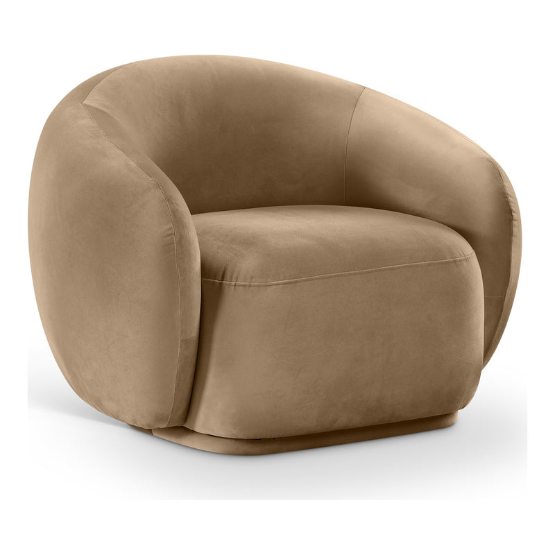 Emery Velvet Upholstered Chair in Beige