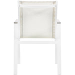 Nizuc Mesh Water Resistant Fabric Outdoor Patio Dining Arm Chair in White