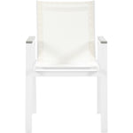 Nizuc Mesh Water Resistant Fabric Outdoor Patio Dining Arm Chair in White